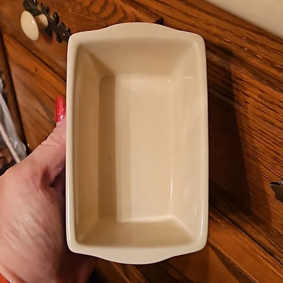 #203 Nantucket Loaf Pan Beige Ceramic Stoneware Mini Bakeware- Various Patterns - Picture 5 of 6